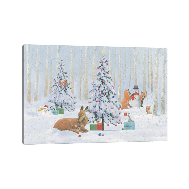 Christmas Critters Bright I by Emily Adams - Wrapped Canvas Painting, 152.5 cm H x 101.5 cm W