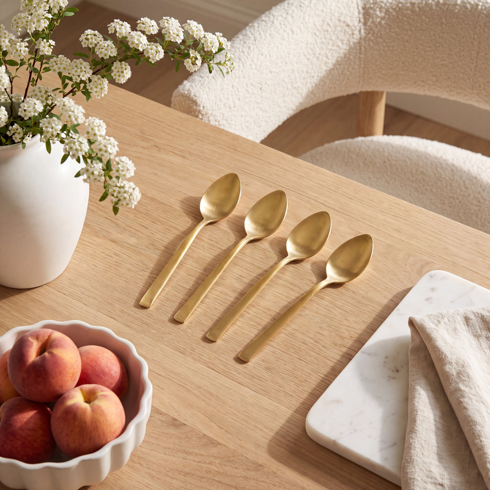 Stainless Steel Serving Spoon, Gold