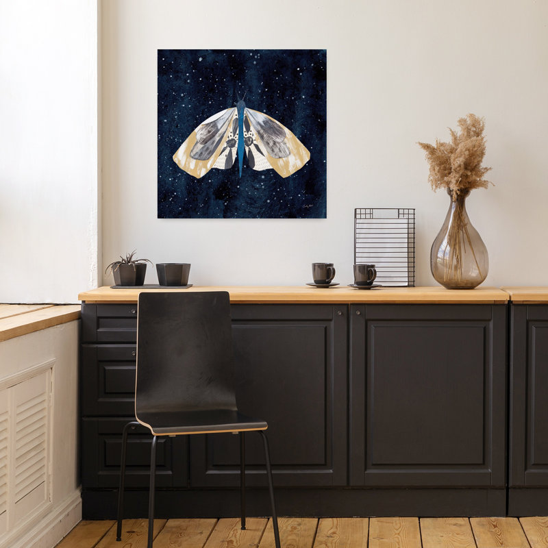 Art mural contemporain Elegant Moth III, H 18 po x l 18 po