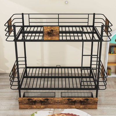 Adamma Kids Twin XL Over Twin XL Bunk Bed with Drawers -  Mason & Marbles, 76227B4CED474A6499F52FE99E40FFF0