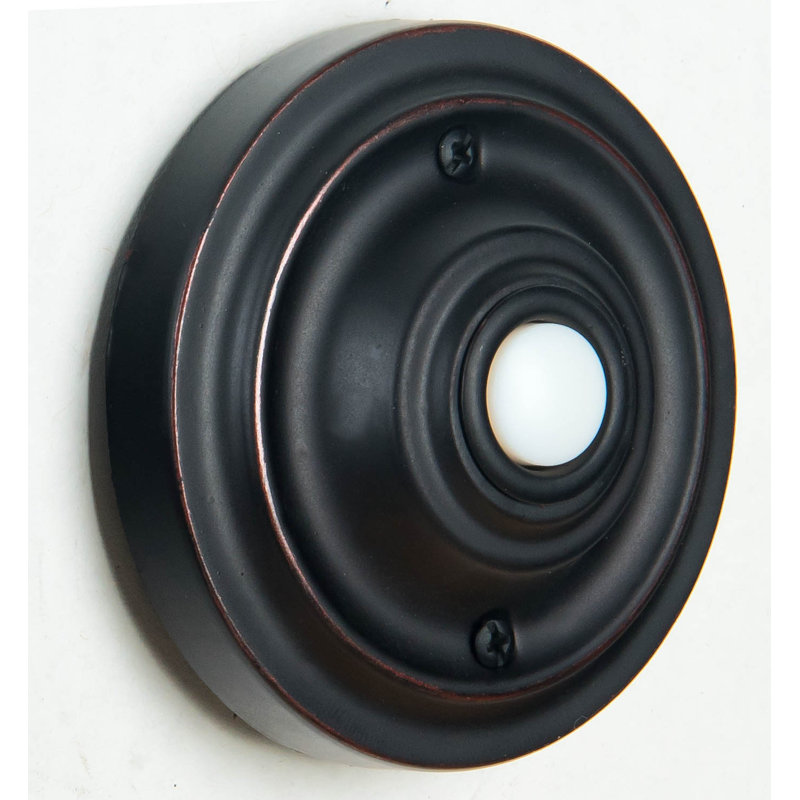 Surface Mount Lighted Push Button, Oiled Bronze Gilded