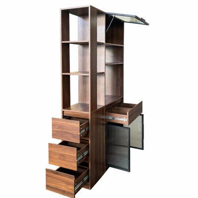 70.87"H Tall Storage Cabinet with Multi-functional storage spac, Modern Wooden Entrance Organizer for Hallway, Living Room
