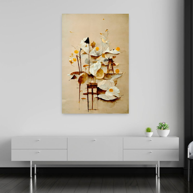 Art contemporain contemporain abstrait délicat, H 60 po x l 40 po