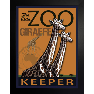 « little zoo », art encadré giraffe Corwin