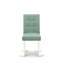 L'ensemble de salle à manger moderne 3 pièces contient une table de salle à manger en bois et 2 chaises en tissu de polyester vert saule, blanc lin-2083480420-2117897161-2083480423
