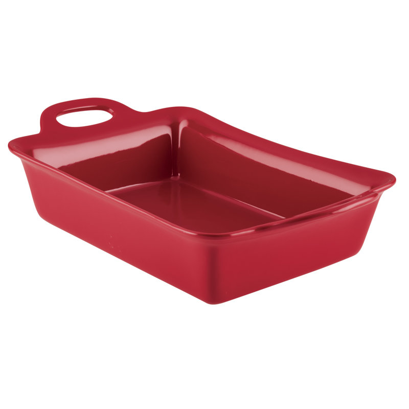 Rachael Ray Ceramics Rectangular Baker, 9 Inch x 13 Inch, Red