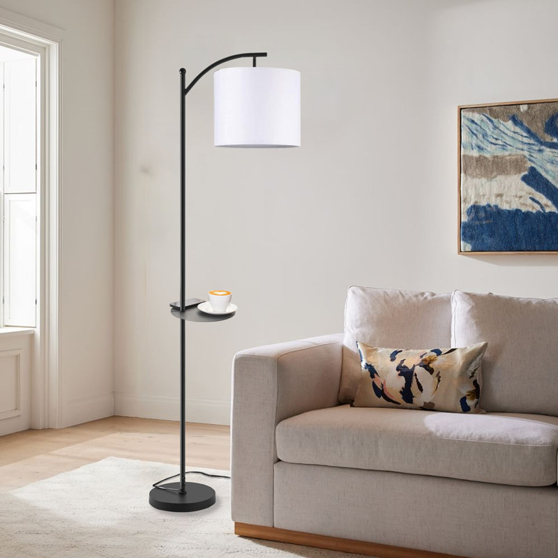 Suneet Tray Table Floor Lamp, Black