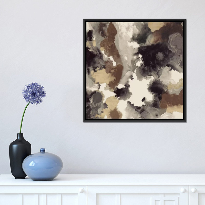 « satellite view », impression sur toile, H 37 po x l 37 po x P 1,5 po, Toile avec cadre noir, Pas de tapis