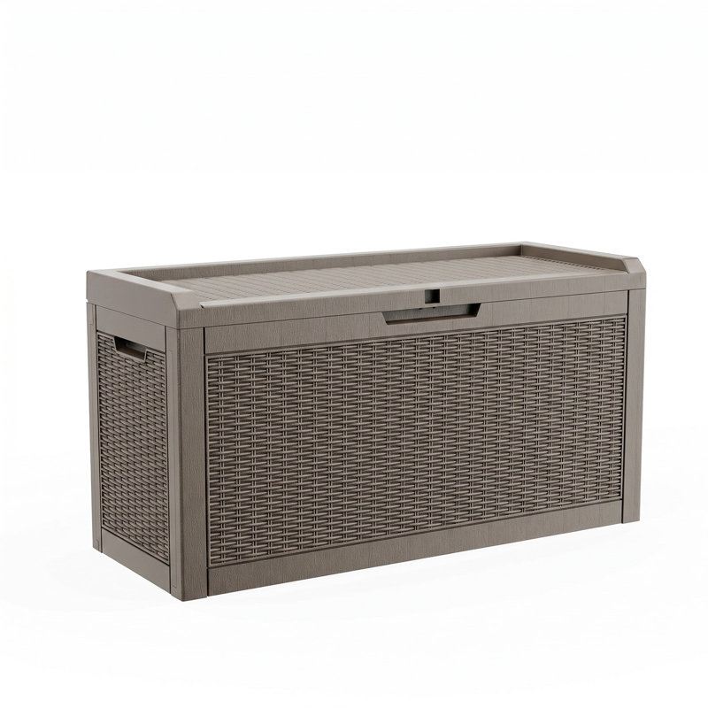 Boîte de rangement verrouillable en résine 41,94 po l 60 gallons (brun clair), Brown-Grey