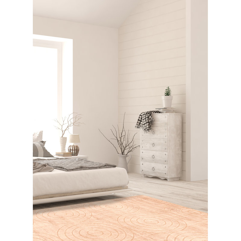 Tapis géométrique beige noué à la main