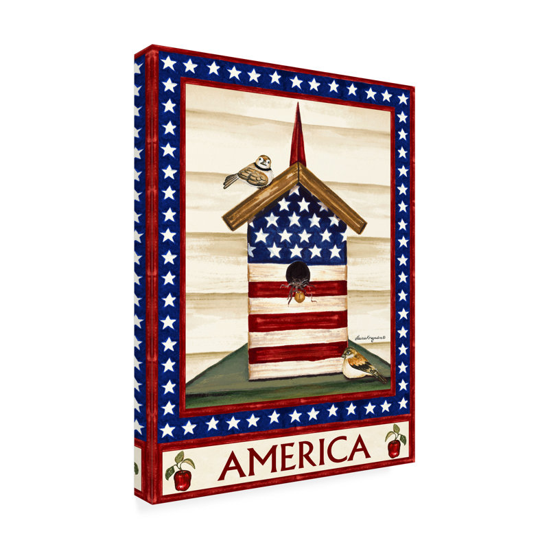 Toile d'extérieur Laurie Korsgaden «Flag Birdhouse», H 19 po x l 14 po x P 1,5 po
