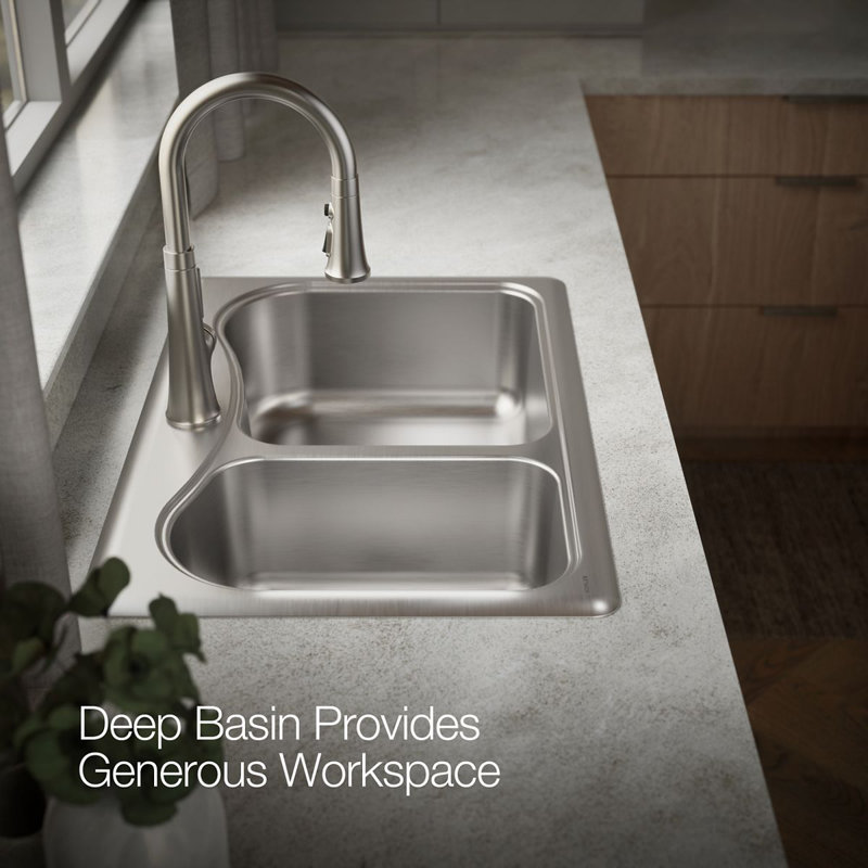 Staccato 33" L x 22" W Drop-In Kitchen Sink, 1 hole