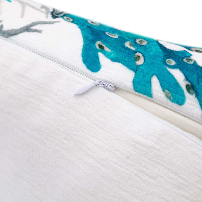 Ocean Theme Soft Chenille Throw Pillow Cover Decorative Bling Beach Blue Pillowcases