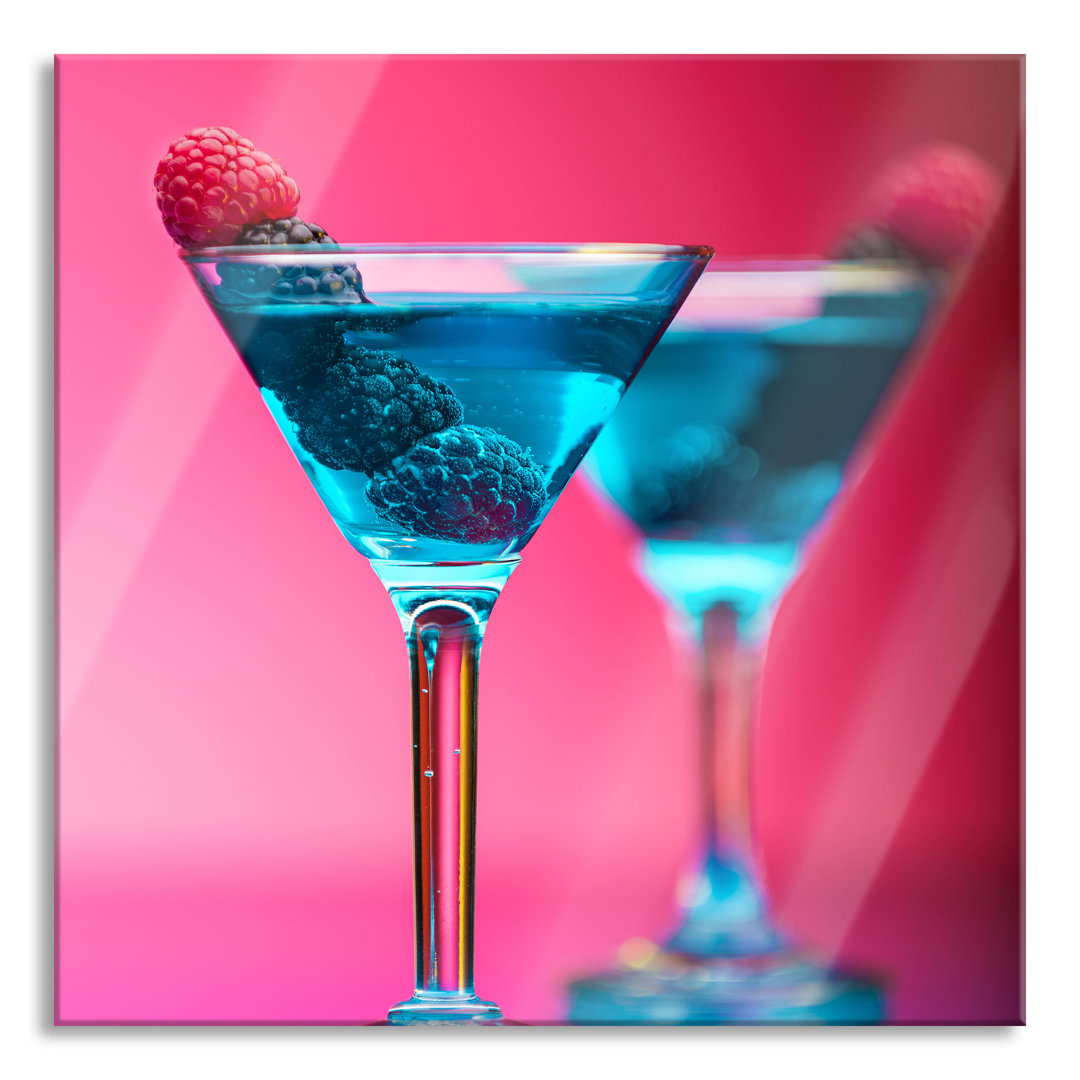 Glasbild-Cocktails mit Himbeeren