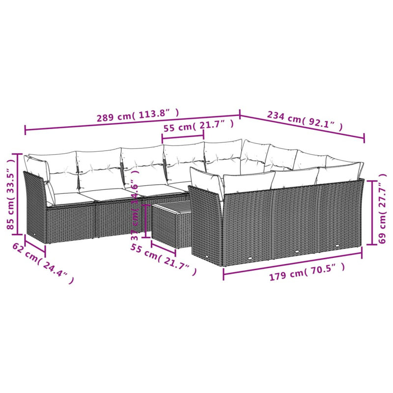  Garden Sofa Set Gray
