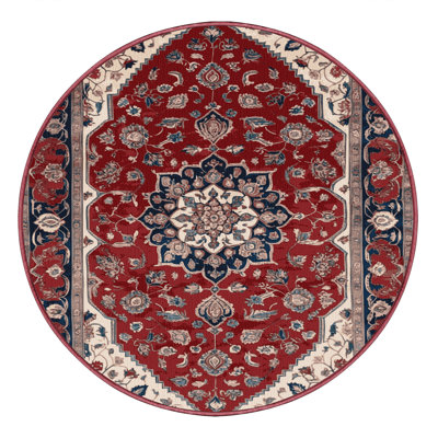Machine Washable Persian Red Area Rug