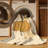 Machine Washable Champlost Thanksgiving Modern & Contemporary Abstract Rug in Beige – Beige Binding-1623272199