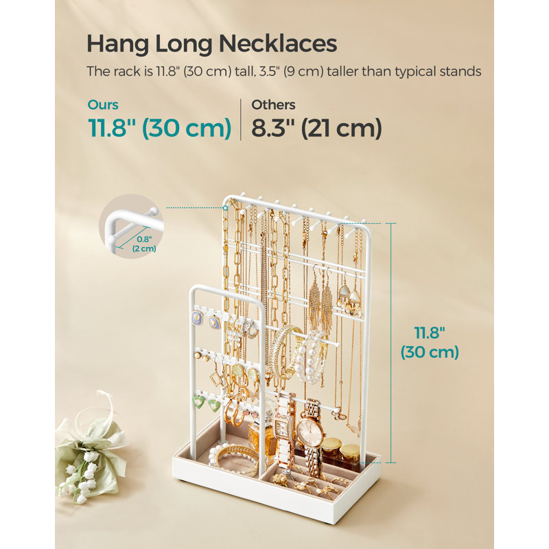 Tahtyana Steel Jewelry Stand +, White