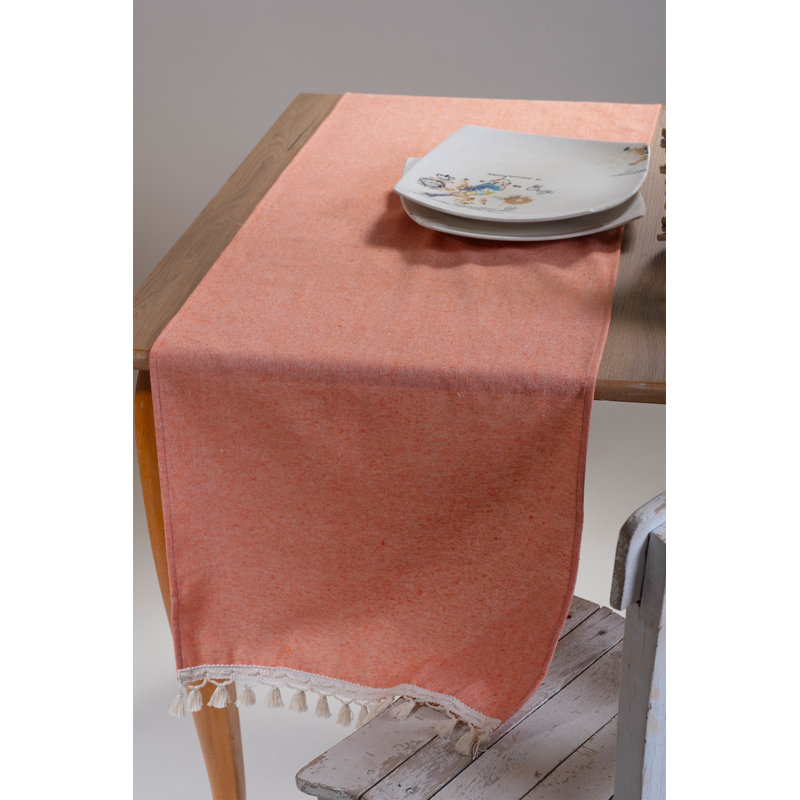 Cotton Tasseled 40 X 150 Cm Table Runner - Boundry Purple, Orange