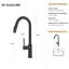 Robinet de cuisine rétractable certifié CUPC 18,83 po Twowa Home (finition noir mat)-120925527