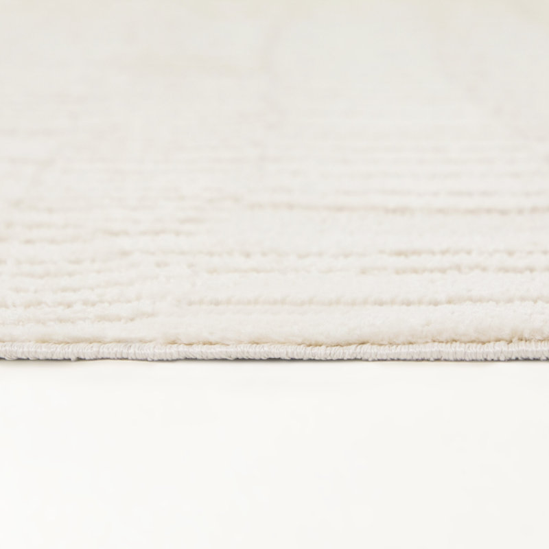 Sabatier Cream Organic Modern Area Rug, Rectangle 5'3" x 7'