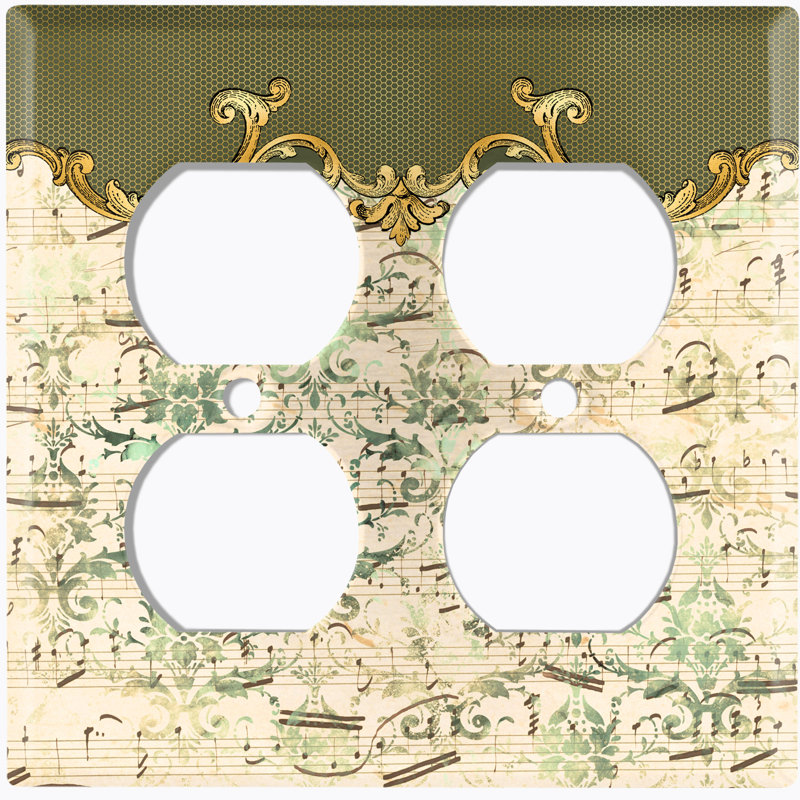 Patterned 2 - Gang Toggle Light Switch Standard Wall Plate