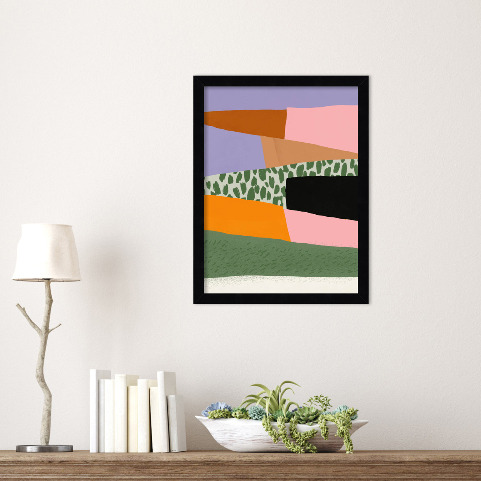Abstract Minimalism Collage 02 Print, Black, 17" H x 13" W