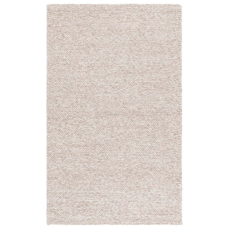Natura Hand Woven Wool/Viscose/Cotton Rug in Beige/Taupe, Rectangle 3' x 5'