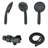7 Spray Settings Handheld Shower, Matte Black, Rust Build Black Shower Faucet With Options And Support