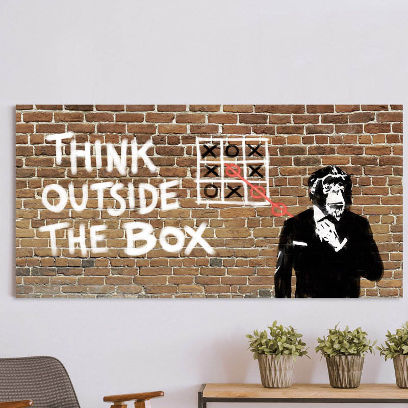 Think Outside Of The Box - Wrapped Canvas Print, 70cm H x 140cm W x 4cm D