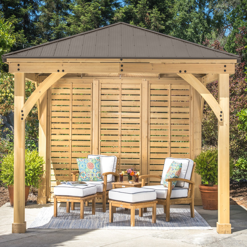 Cedar Wood 10' Privacy Wall for Gazebo