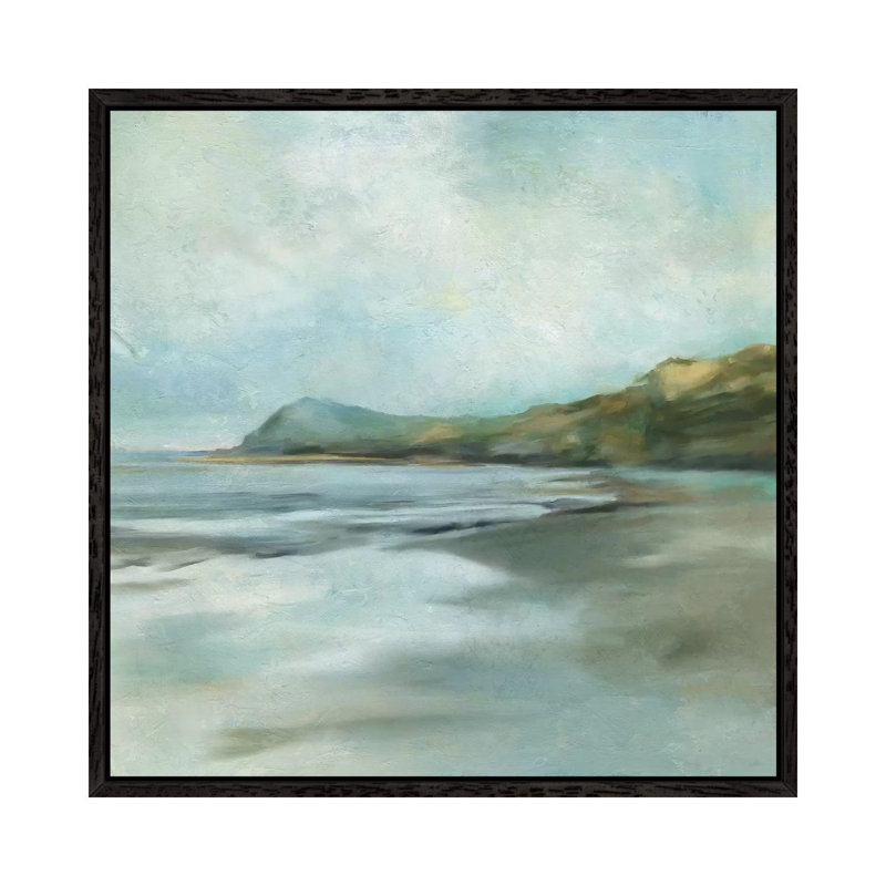 Ocean Cliffs by Carol Robinson - Painting on Canvas, Black Framed, 93.98 cm H x 93.98 cm W