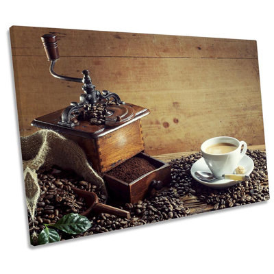 Coffee Cup Grinder - Wrapped Canvas Print