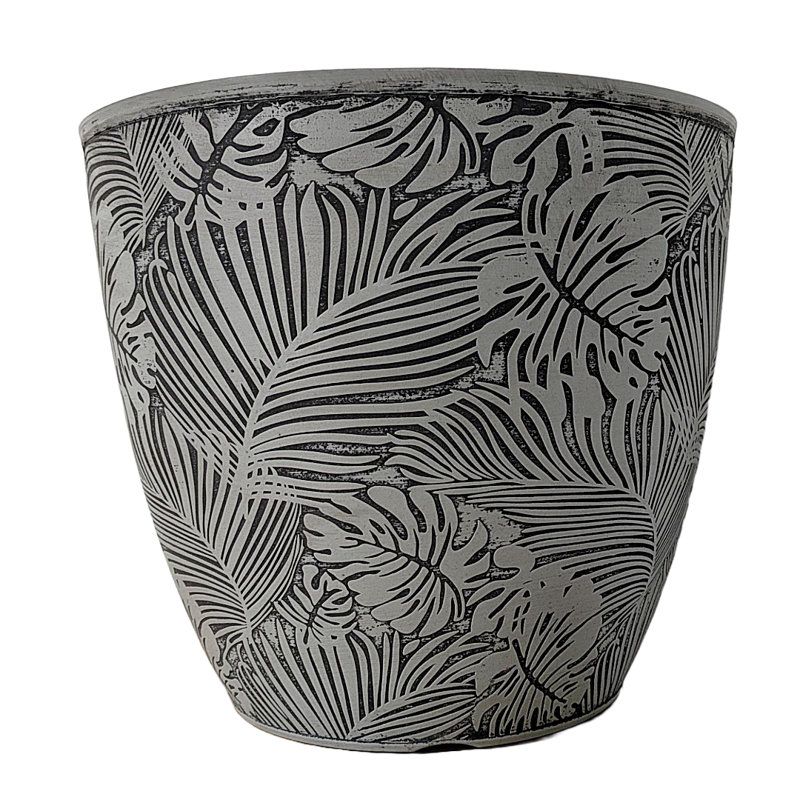 Pot Planter, 30cm H x 35cm W x 35cm D, Grey/Black