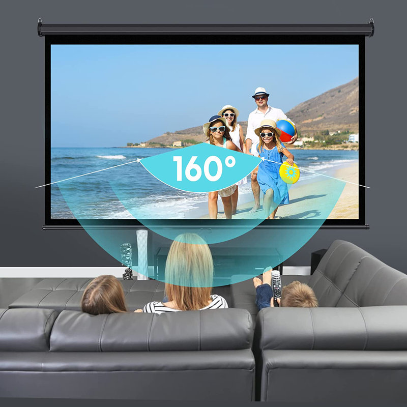 White 49'' x 74'' Manual Ceiling Mounted Projector Screen