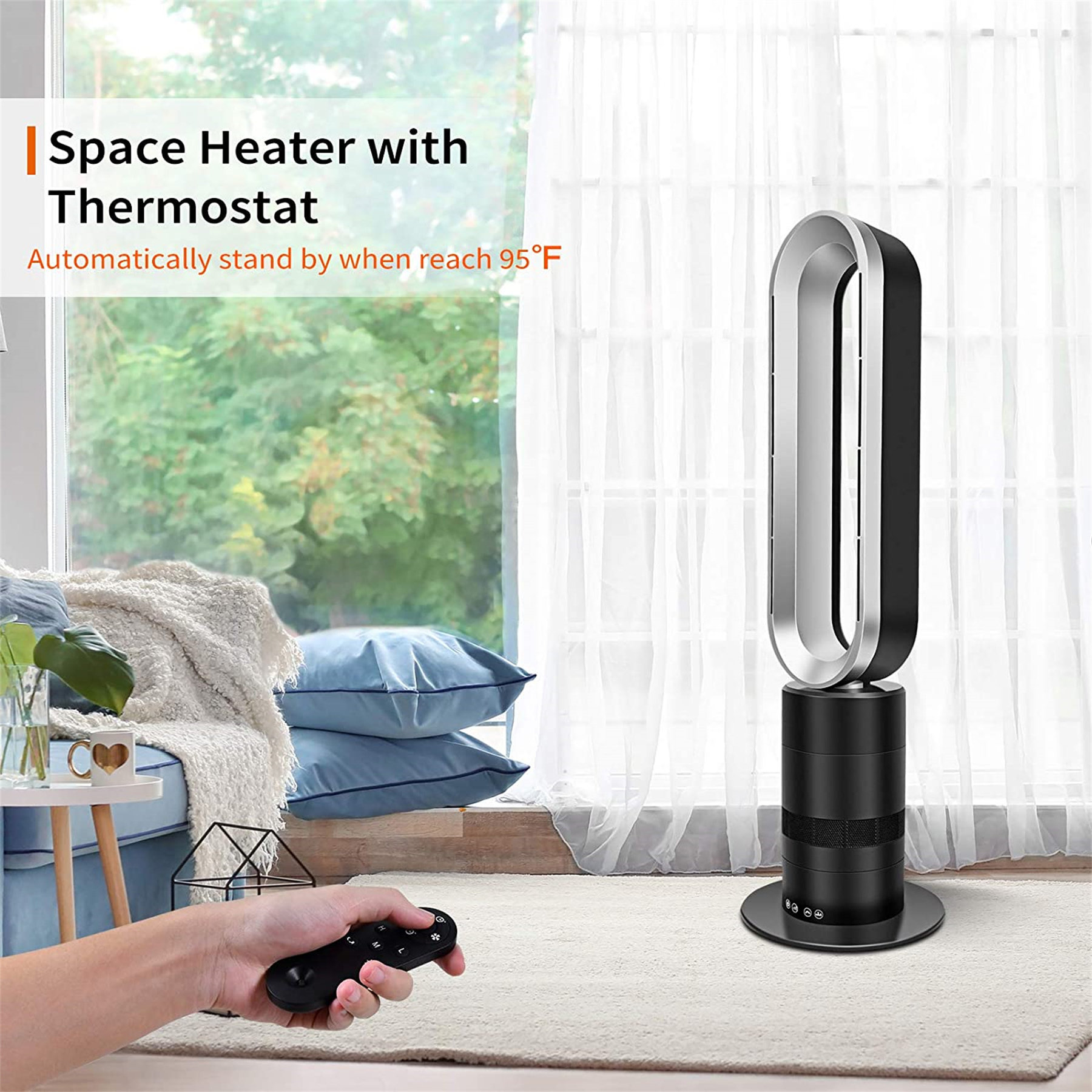 Comfortable Life Deluxe 32 Space Heater Bladeless Tower Fan, Heater And  Fan Combo, 9 Hour Timer, 10 Speed With Remote Control, Home Air Conditioner  Air Circulation Fan, Black And Grey - Wayfair Canada