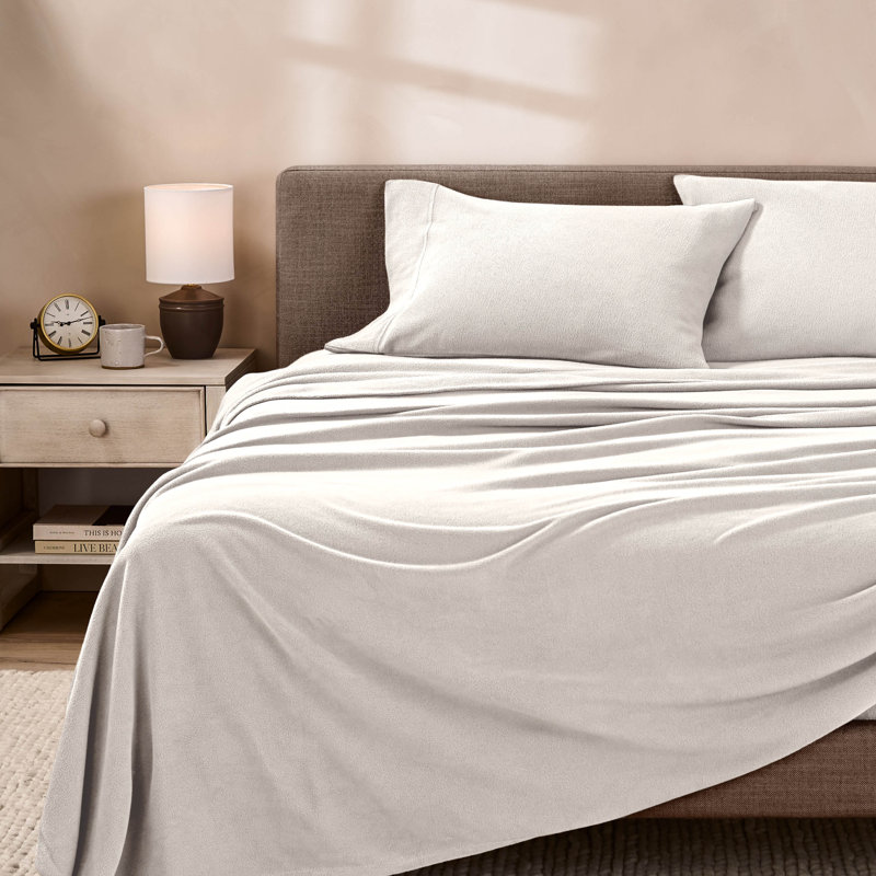 Ensemble de draps en molleton polaire ultra doux de qualité supérieure, Ensemble de draps pour lit simple TG avec 1 taie d