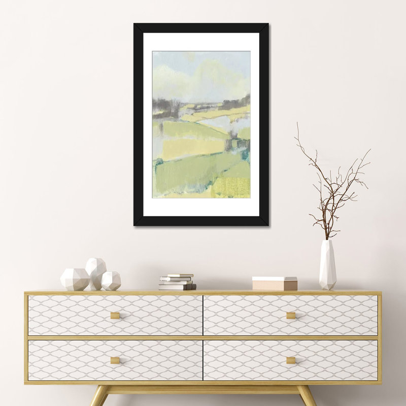 « doux fields i », impression sur toile, H 32 po x l 24 po x P 1 po, Papier d'art encadré noir, Blanc