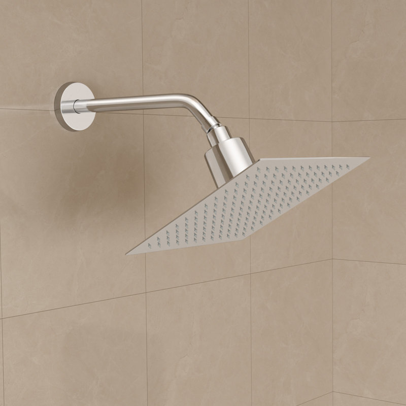 Universal 10" Showering Components Square Single-Spray High Flow Stainless Steel Wall Mount Filter Rain Shower Head