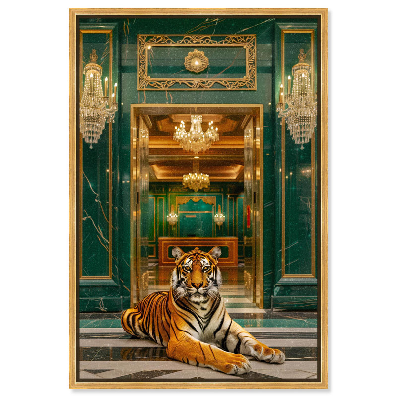 Art sur toile, art moderne, H 25 po x l 17 po, Cadre flottant doré