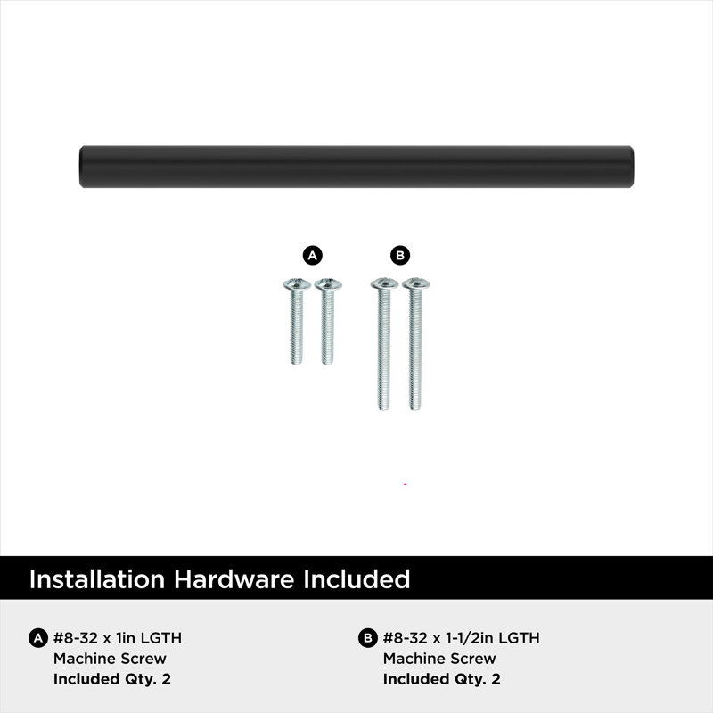 Poignée d'armoire noire matte 3-3 / 4 po (96 mm) centre-à-centre - paquet de 25, 3 3/4", Noir mat