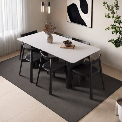 Black Solid Wood Dining Table