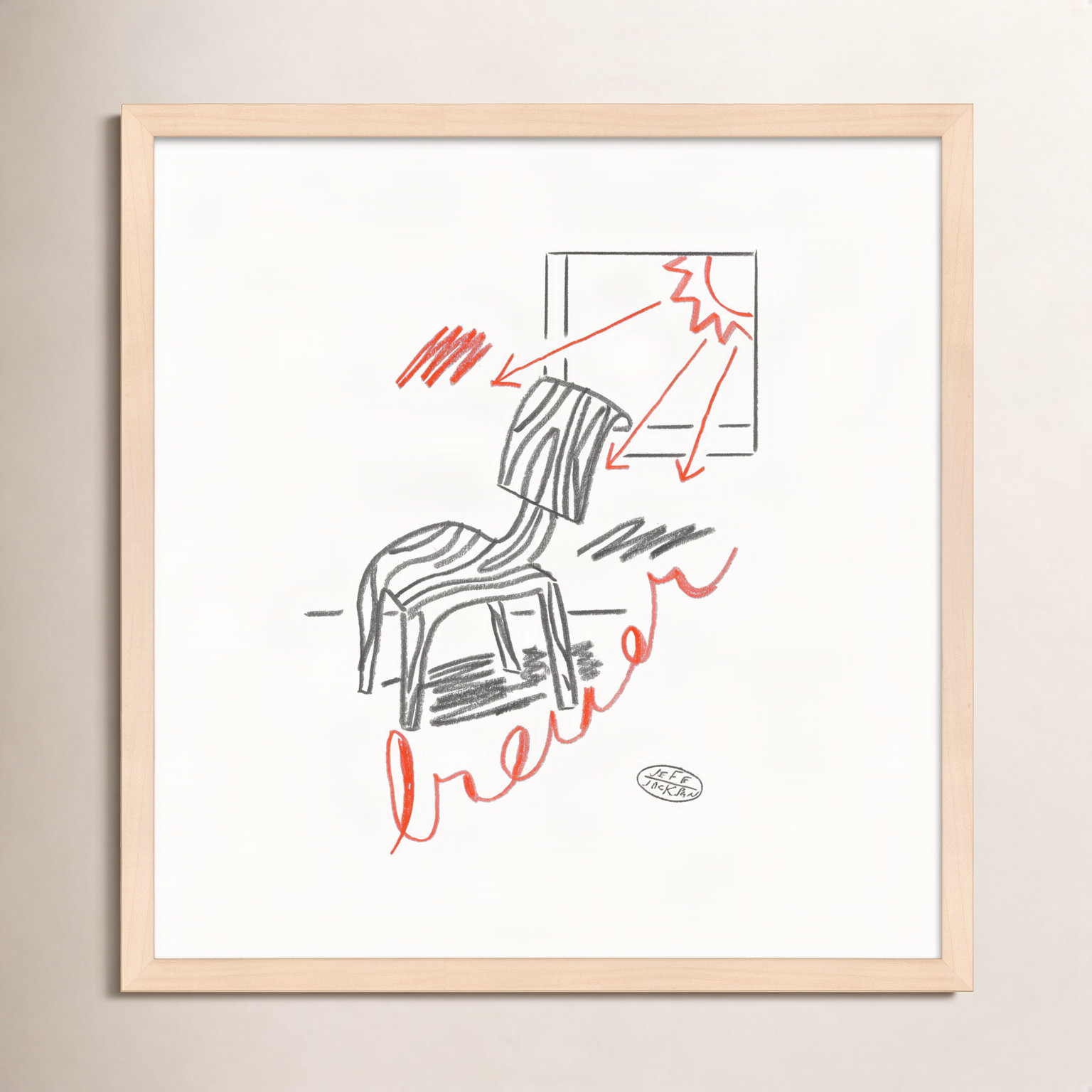Chairs Breuer Print by Jeff Jackson, 10" W x 10" H, Maple Single Picture Framed Paper