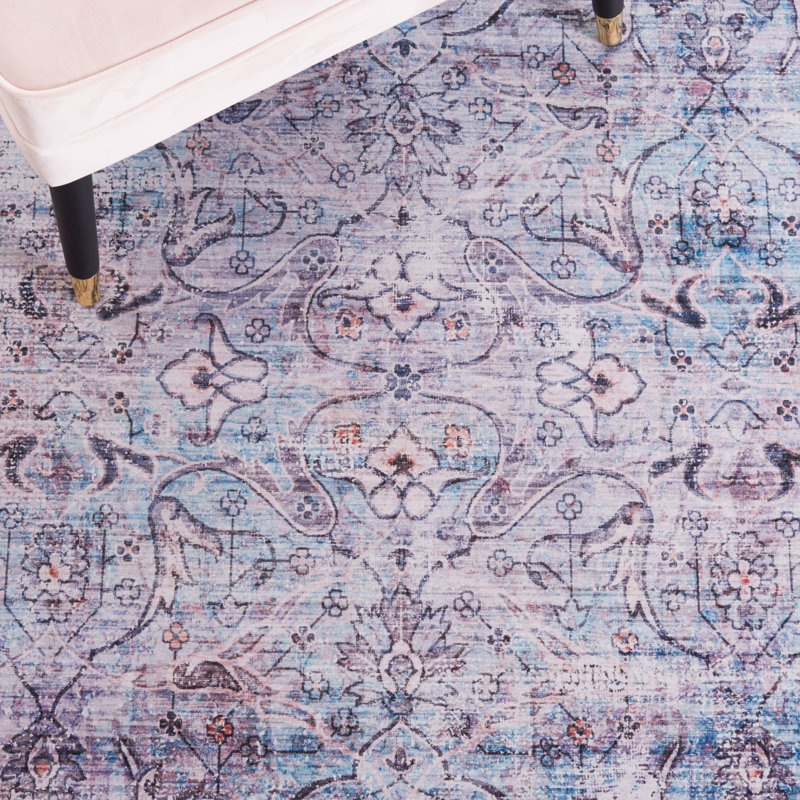 Ziebarth 173 M/W S/R Area Rug In Aqua / Pink, Runner 2'6" x 12'