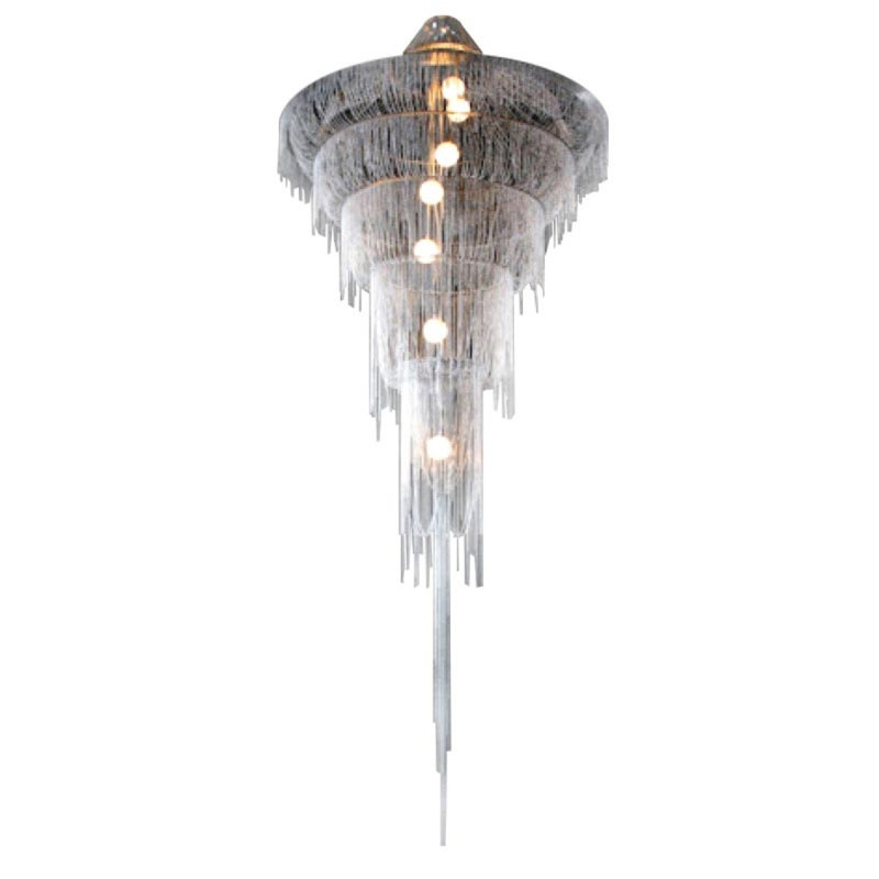 Lustre en cristal clair, Plaqué chrome, Plaqué chrome, 16" Wide x 48" Height