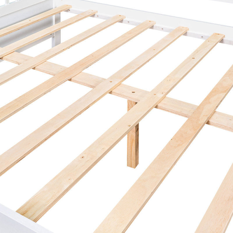 Full Size Daybed With Support Legs, White, Firm And , For Bedroom & Living Room, Extra Storage Option White Stable Construction, Ideal For Included