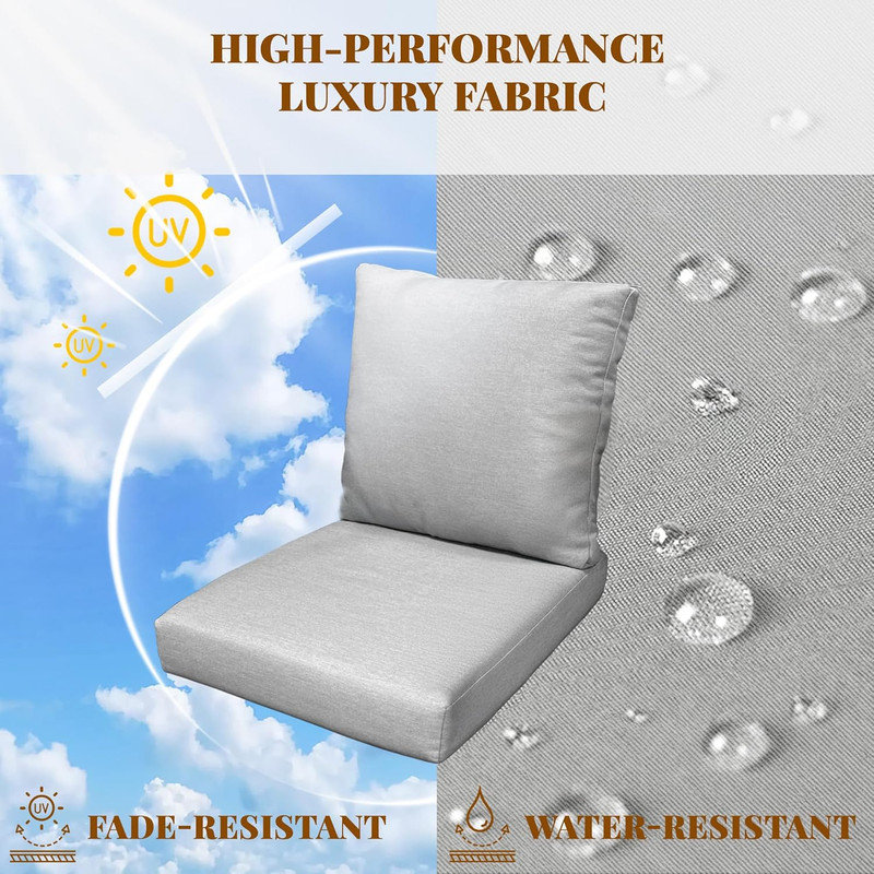 Patio Rocking Chair Set, 3 Piece Aluminum Outdoor Furniture with 2 Cushioned Rocking Chairs, Side Table, Olefin Fabric, Comfortable Porch Backyard Balcony Seating