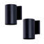 Luminaire mural d'extérieur moderne cylindrique E26 noir mat, lumière de porche imperméable, applique extérieure, pour patio, garage, porte