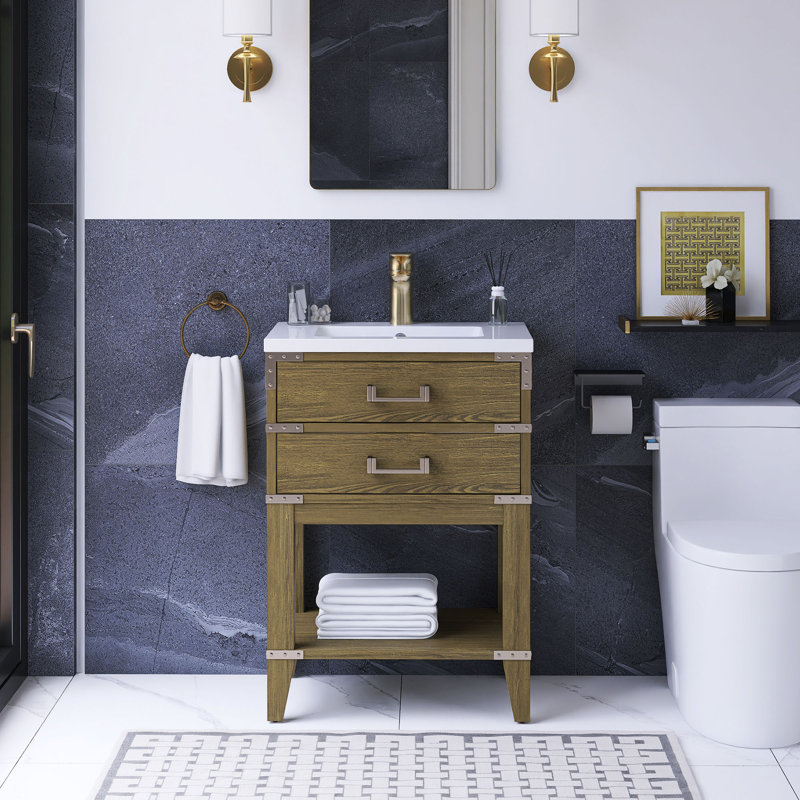 Lavabo autoportant 24 po chêne gris