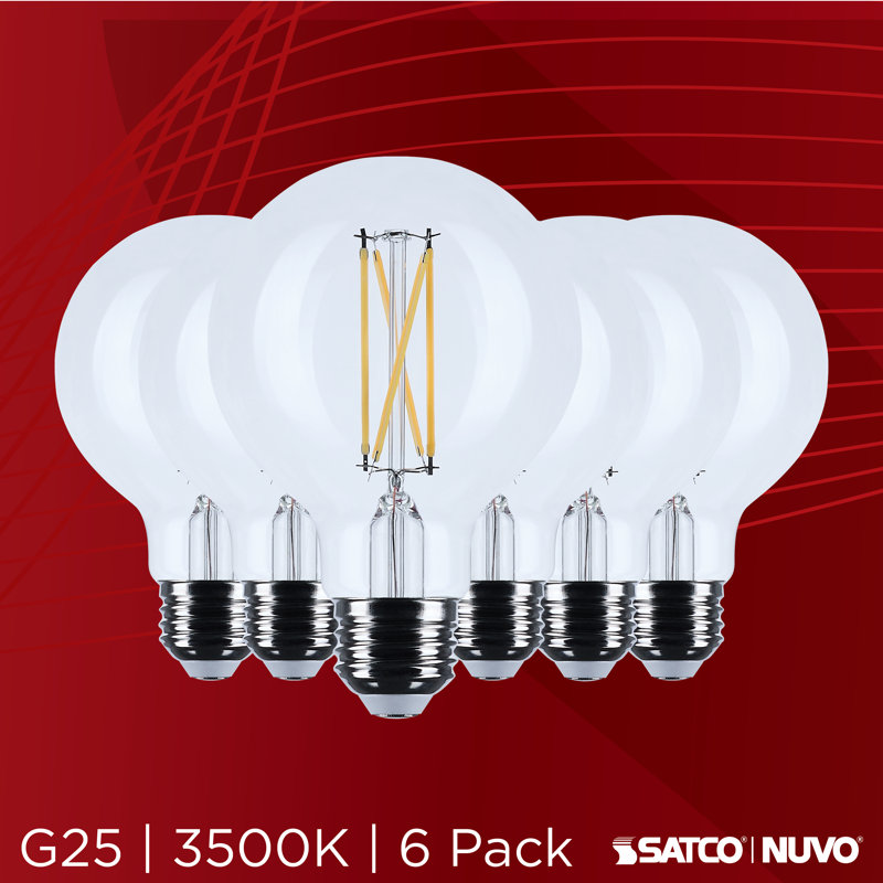 6 Watt G25 LED Medium Base Clear 3500K CCT 120 Volt, 6 W, 500